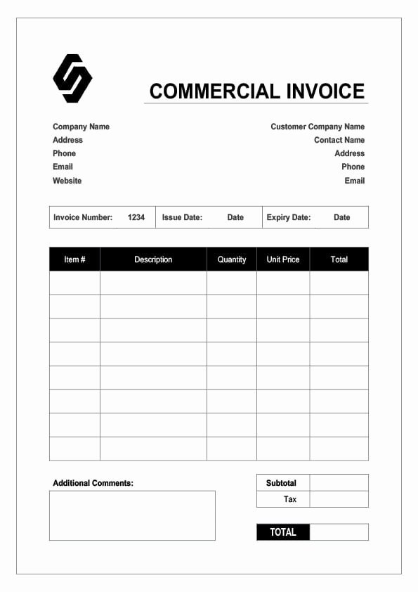 Commercial Invoice Template Word Luxury Free Invoice Templates
