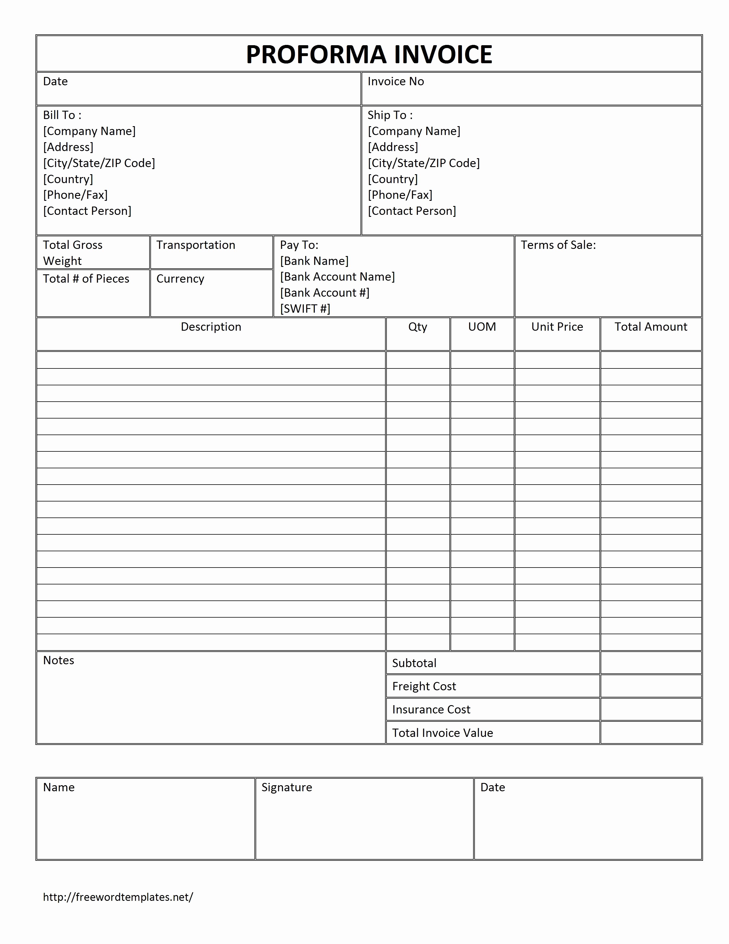 Commercial Invoice Template Word Luxury Mercial Invoice Template