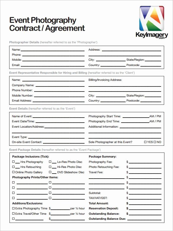 Commercial Photography Contract Template Inspirational Sample Graphy Contract Template 20 Graphy