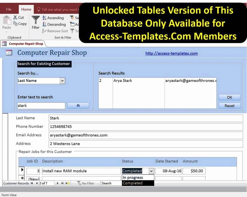 Computer Repair forms Templates Beautiful Access Database Puter Repair Shop software Templates
