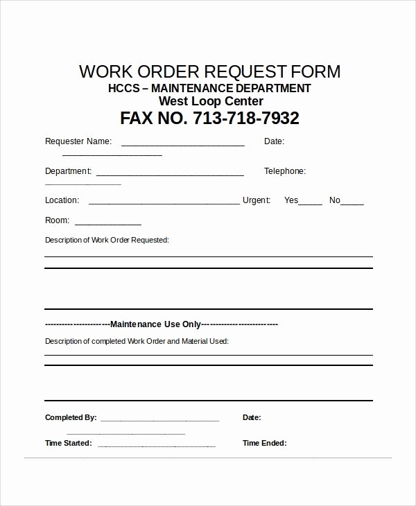 Computer Repair Work order Template Best Of Sample Excel Request form 12 Examples In Excel