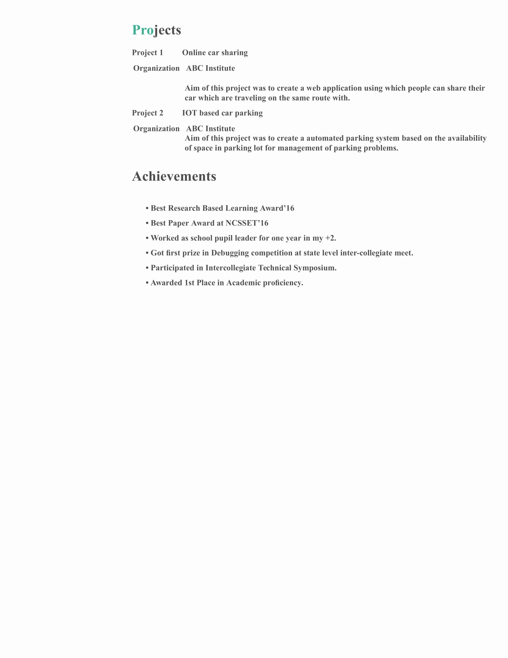 Computer Science Resume Template Best Of Resume Templates for Puter Science Engineer Freshers