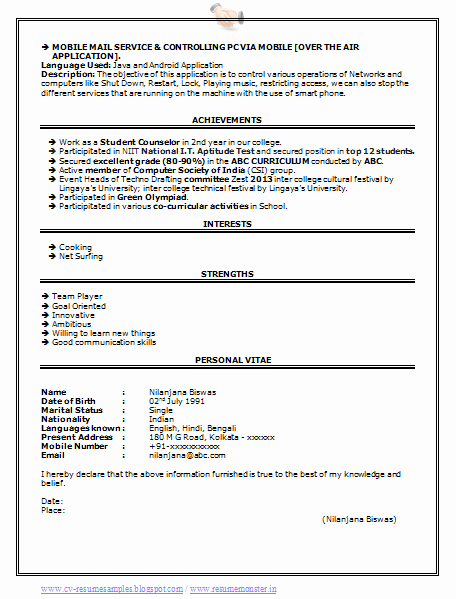 Computer Science Resume Template Lovely Over Cv and Resume Samples with Free Download