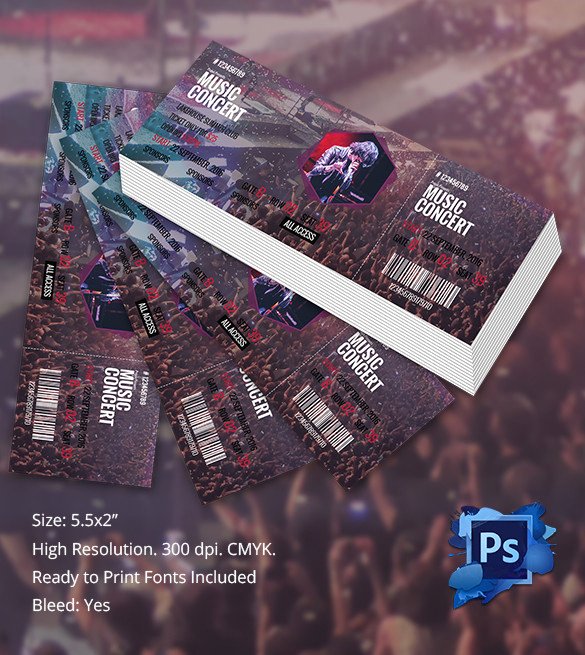Concert Ticket Template Psd New Ticket Template – 91 Free Word Excel Pdf Psd Eps