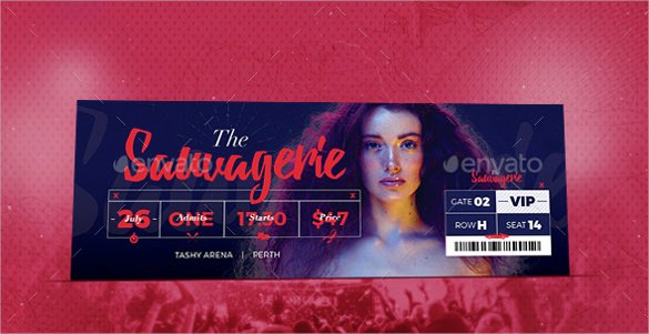 Concert Ticket Template Psd Unique Free 46 Printable Ticket Templates In Illustrator