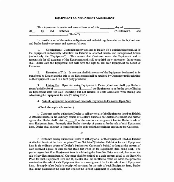 Consignment Agreement Template Free Best Of 16 Consignment Agreement Templates Word Pdf Pages