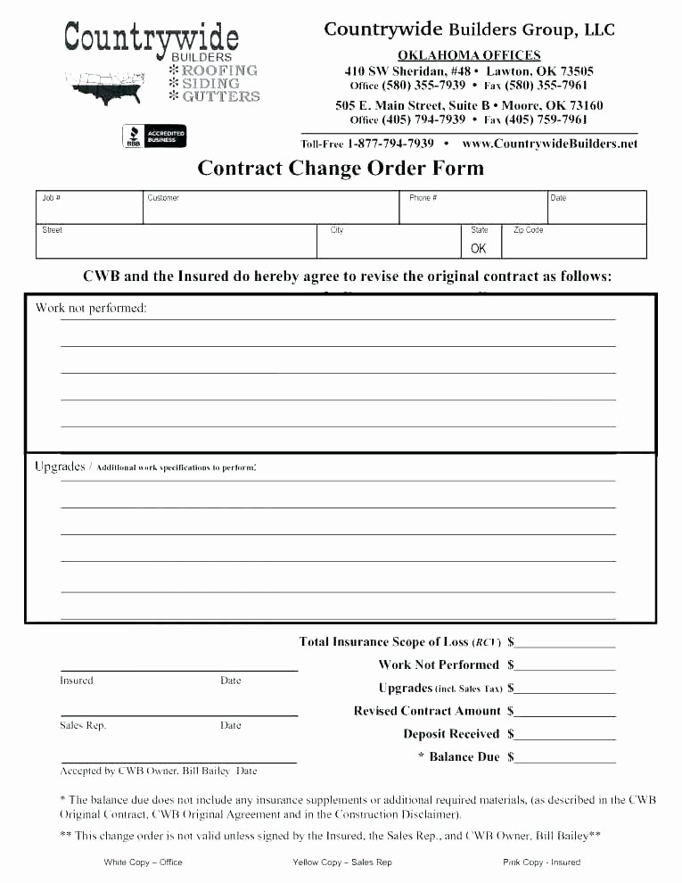 Construction Change order form Template Awesome Change order Template Excel