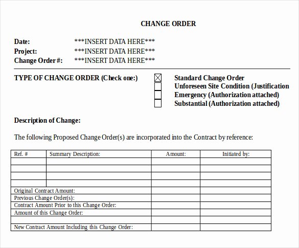 Construction Change order form Template Elegant 24 Change order Templates Word Pdf Google Docs
