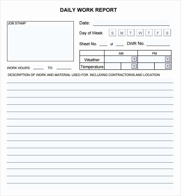 daily report templates