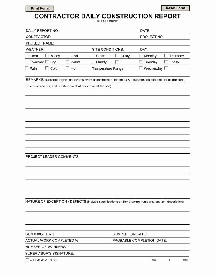 Construction Daily Report Template Free Luxury 25 Daily Construction Report Template Free Download