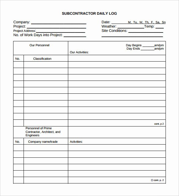 Construction Daily Report Template Free Unique Daily Construction Report Template Free Word Pdf