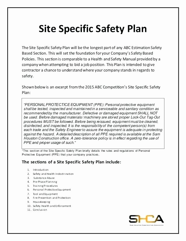 Construction Safety Plan Template Free Lovely Construction Site Safety Plan Template to Pin On