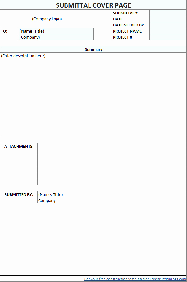 Construction Submittal form Template Best Of Submittal form Template