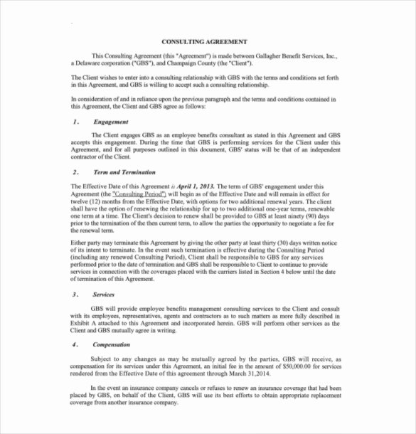 Consulting Agreement Template Free Inspirational 19 Consulting Agreement Templates Docs Pages