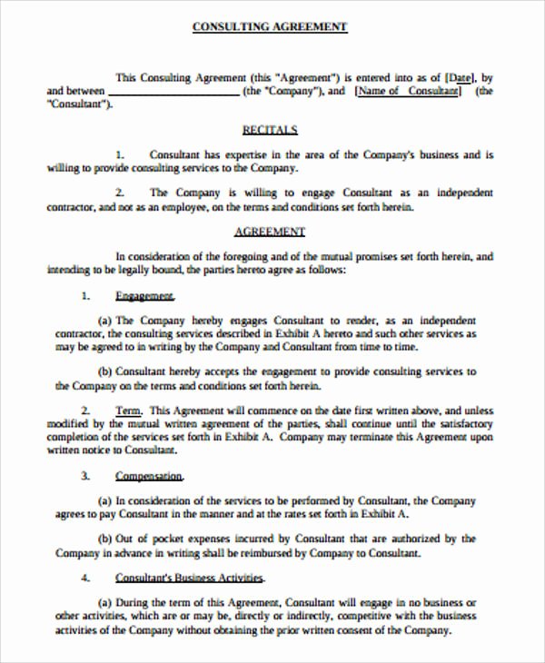 Consulting Agreement Template Free Luxury Simple Consulting Agreement Sample 13 Examples In Word Pdf