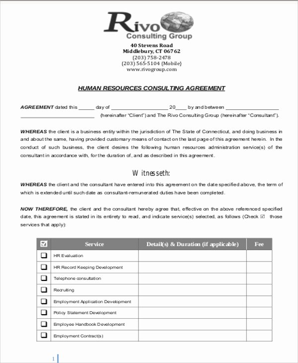 Consulting Agreement Template Word Inspirational 9 Sample Consulting Retainer Agreements Word Pdf