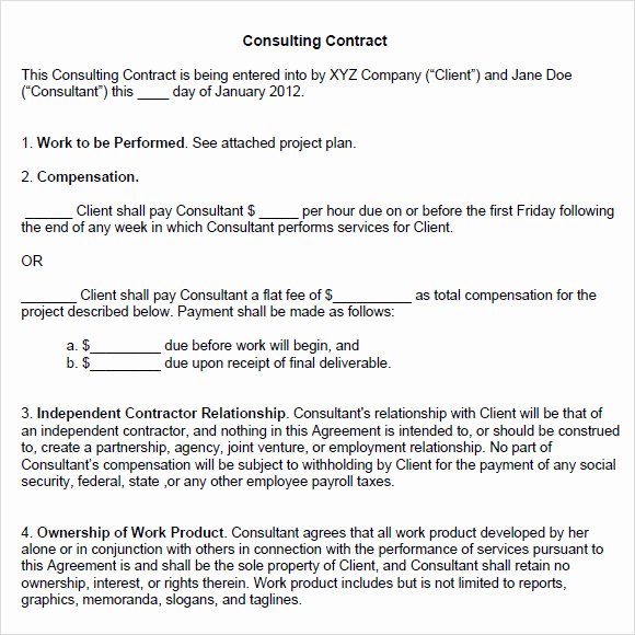 Consulting Contract Template Word Best Of Sample Consulting Agreement 14 Documents In Pdf Word
