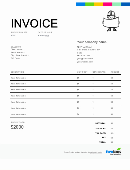 Contractor Invoice Template Free Awesome Contractor Invoice Template Free Download