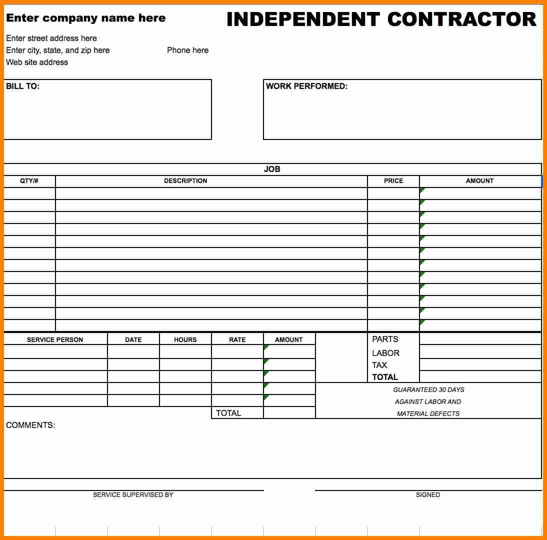 Contractor Invoice Template Free Best Of 7 Contractors Bill format