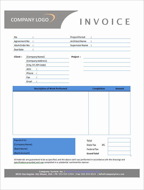 Contractor Invoice Template Free Best Of Contractor Invoice Template Word