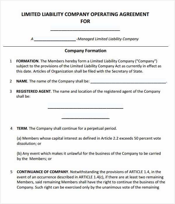 Corporate Operating Agreement Template Luxury Free 11 Sample Operating Agreement Templates In Google