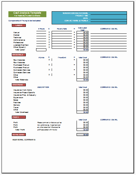 Cost Analysis Excel Template Lovely 5 Cost Analysis Templates and Examples for Word Excel