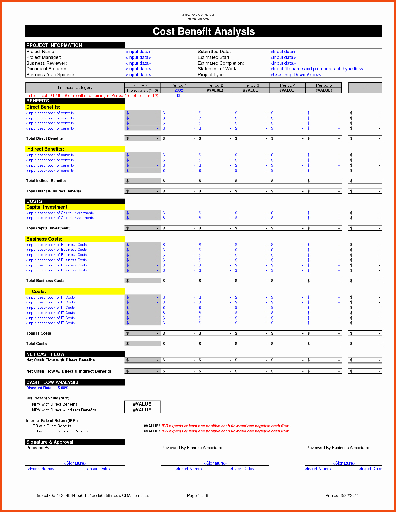 Cost Analysis Template Excel New Cost Benefit Analysis Template In Excel – Guatemalago
