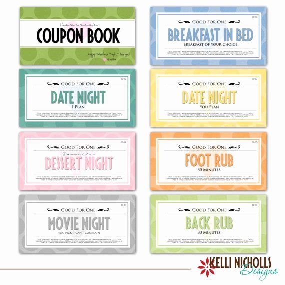Coupon Book for Boyfriend Template Best Of Printable Customized Valentine S Day Coupon Book Gift