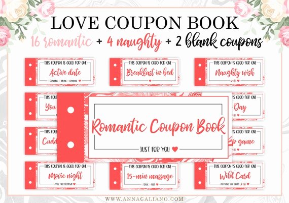 Coupon Book for Boyfriend Template Inspirational Love Coupon Book Love Coupons for Him Printable Coupon Book