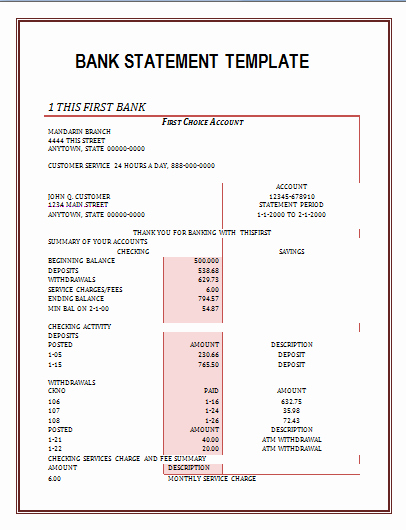 Create Fake Bank Statement Template Awesome Create Fake Bank Statement Template