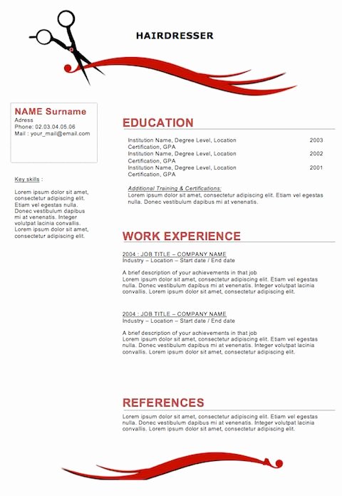 Creative Hair Stylist Resume Templates Unique Sample Resumes for Hairstylist Cosmetologist