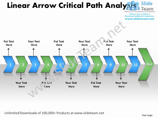 Critical Path Analysis Templates Fresh Ppt Linear Arrow Critical Path Analysis Business Power