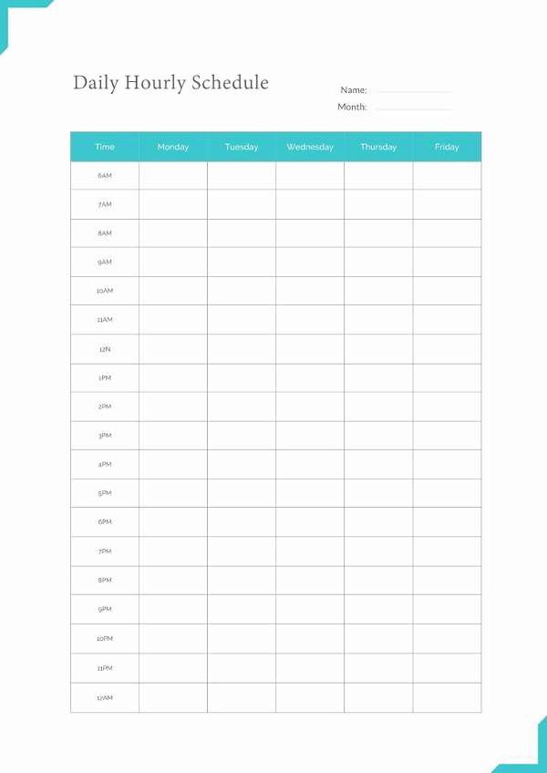 Daily Hourly Schedule Template Awesome 23 Printable Daily Schedule Templates Pdf Excel Word