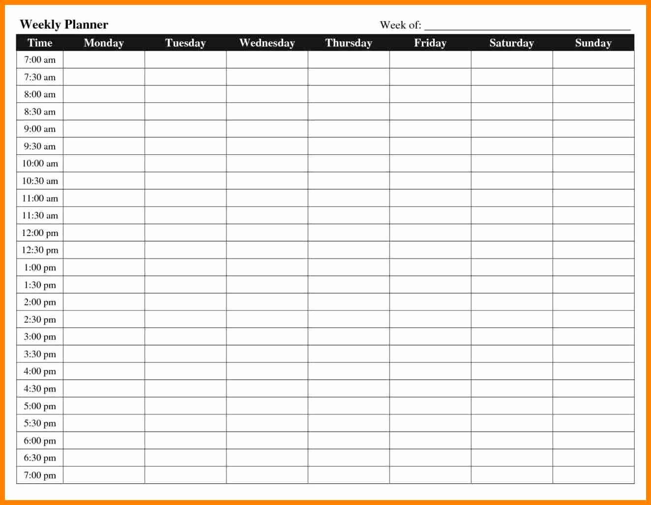 Daily Hourly Schedule Template Awesome Free 5 Daily Weekly Hourly Schedule Template Printable