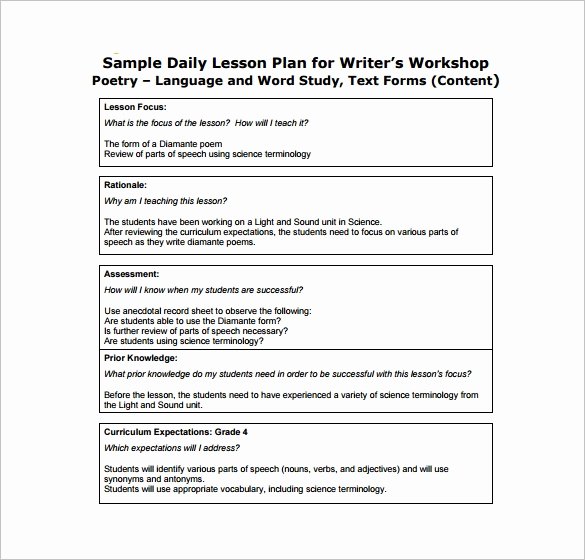 Daily Lesson Plan Template Word Luxury Daily Lesson Plan Template 14 Free Pdf Word format