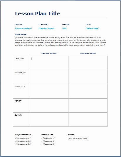Daily Lesson Plan Template Word New Teacher Daily Lesson Planner Template