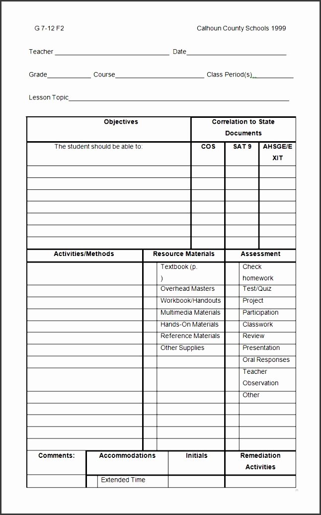 Daily Lesson Plan Template Word Unique 4 Daily Lesson Planner Template Sampletemplatess