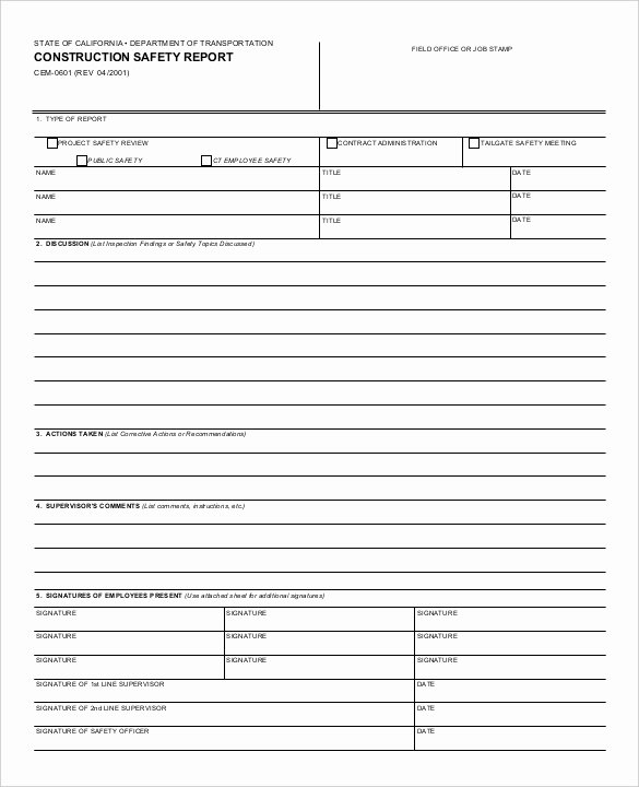 Daily Report Template Excel Beautiful Daily Safety Report format In Excel Calendar June