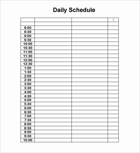 Daily Schedule Template Free Beautiful Daily Schedule Template 39 Free Word Excel Pdf