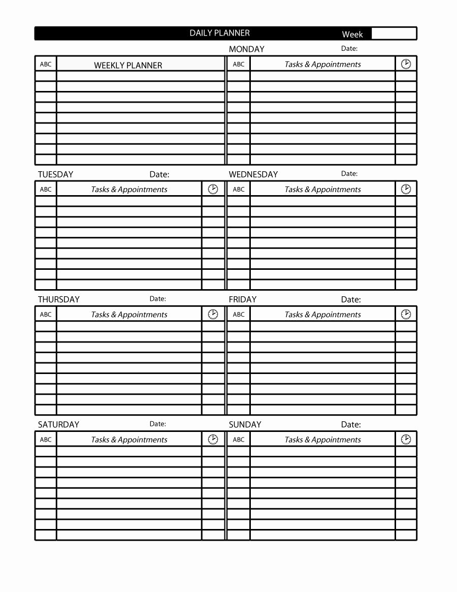 Daily Schedule Template Free Best Of 47 Printable Daily Planner Templates Free In Word Excel Pdf