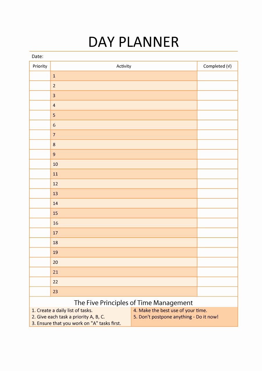 Daily Schedule Template Free Elegant 47 Printable Daily Planner Templates Free In Word Excel Pdf