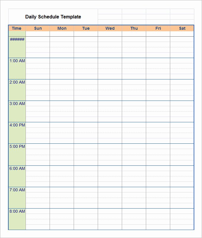 Daily Schedule Template Free Fresh Daily Schedule Template 39 Free Word Excel Pdf