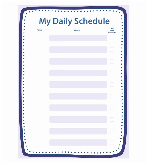 Daily Schedule Template Free Fresh School Schedule Template 15 Free Word Excel Pdf