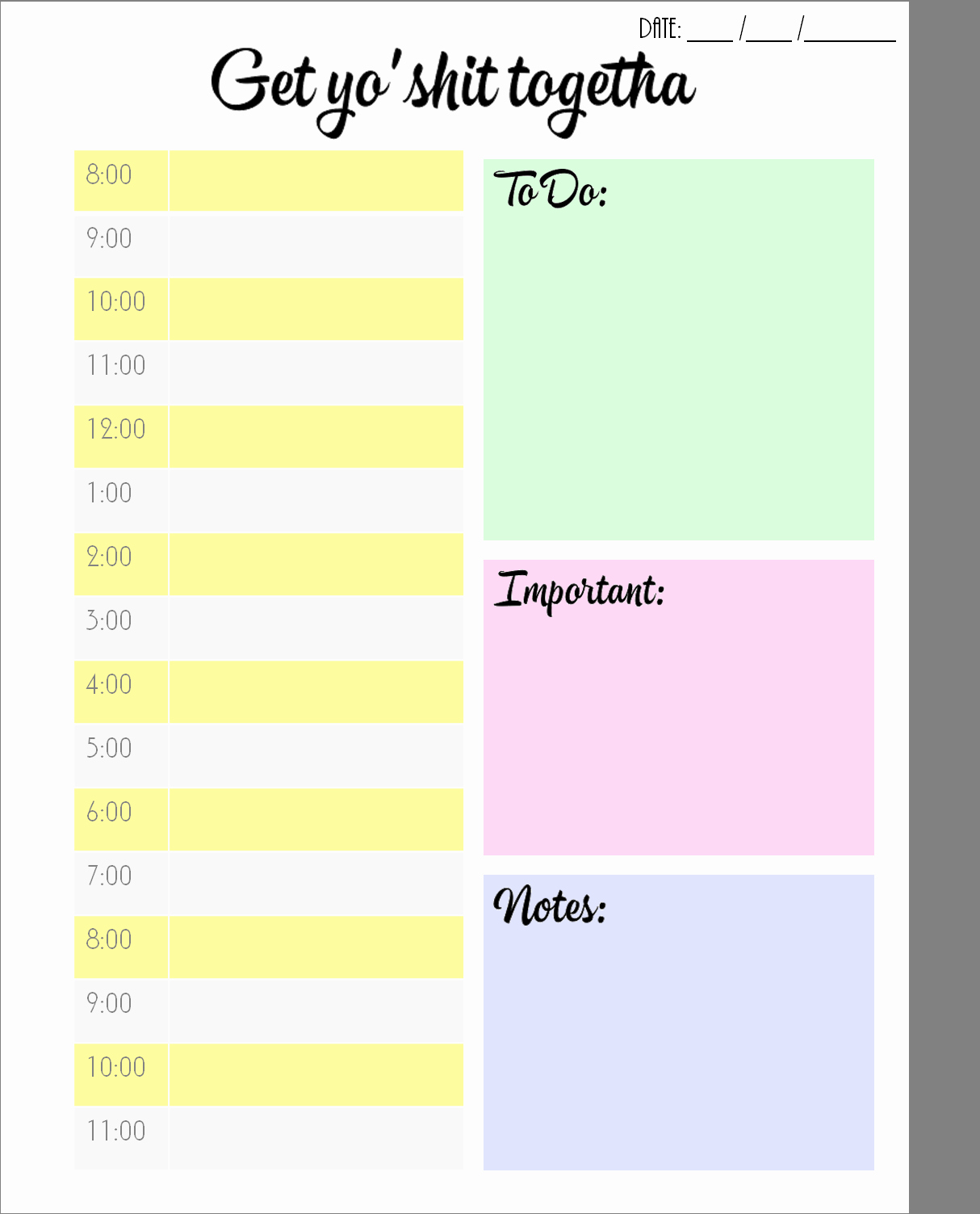 Daily Schedule Template Printable Awesome Studyforgreatness “ Free Daily Planner Printable Hey Guys