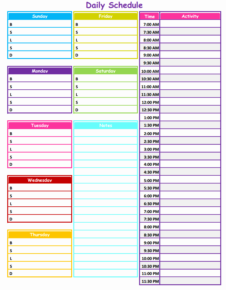 Daily Schedule Template Printable Fresh 1 2 3 Neat &amp; Tidy Daily Schedule Free Printable