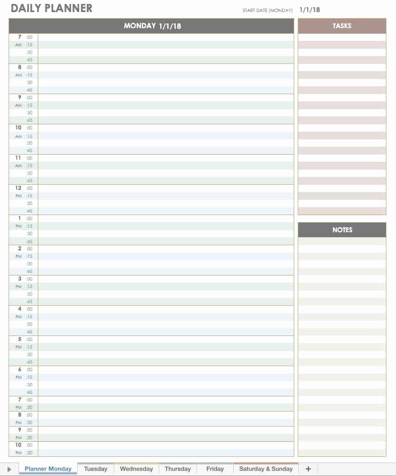 Daily Schedule Template Printable Fresh Free Printable Daily Calendar Templates
