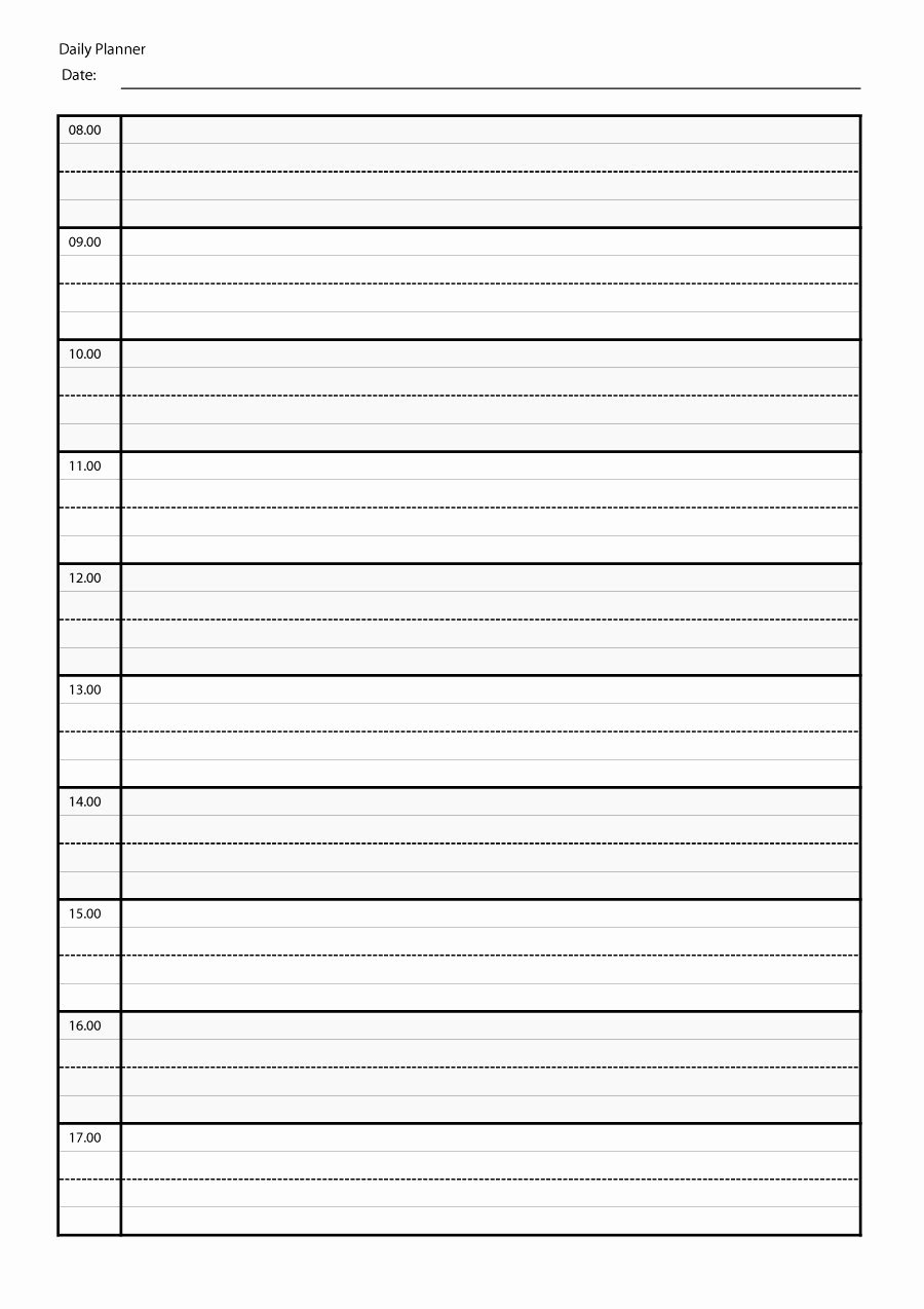 Daily Schedule Template Printable Unique 47 Printable Daily Planner Templates Free In Word Excel Pdf