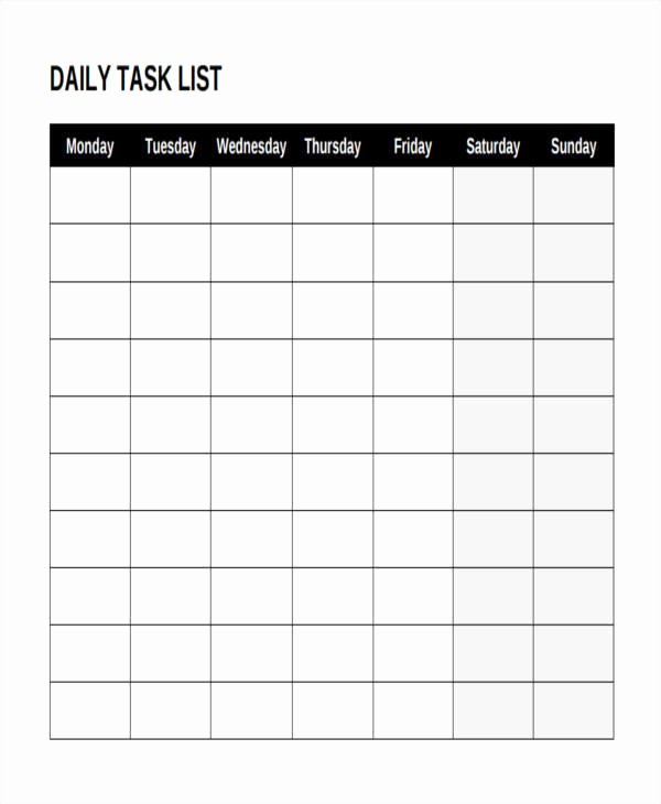 Daily Task List Template Word Awesome Daily List Template 9 Examples In Word Pdf