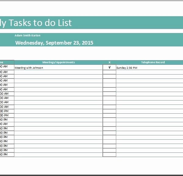 Daily Task List Template Word Beautiful Daily Task List Template Word