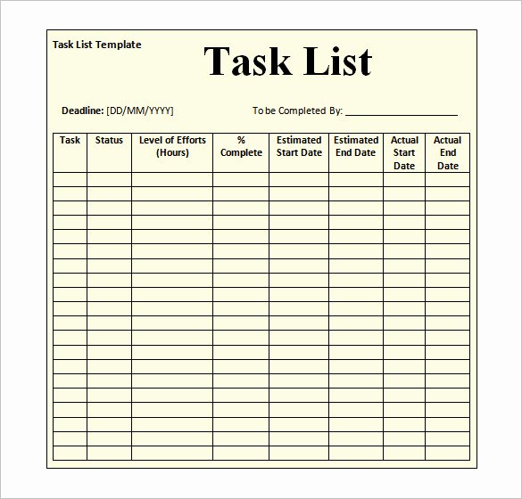 Daily Task List Template Word Elegant Work Log Template – 7 Free Word Excel Pdf Documents